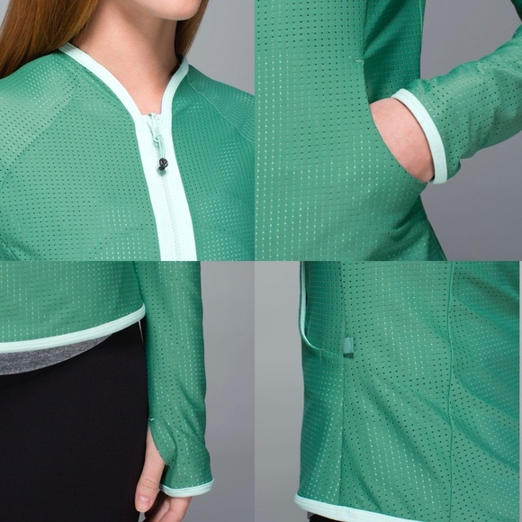 lululemon Find Your Bliss Jacket Vintage Green Iridescent Sz 4 - Picture 4 of 16